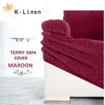 premium terry sofa cover maroon sofa cover.