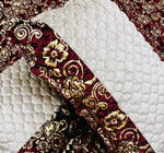 quilted bedspread set maroon 1