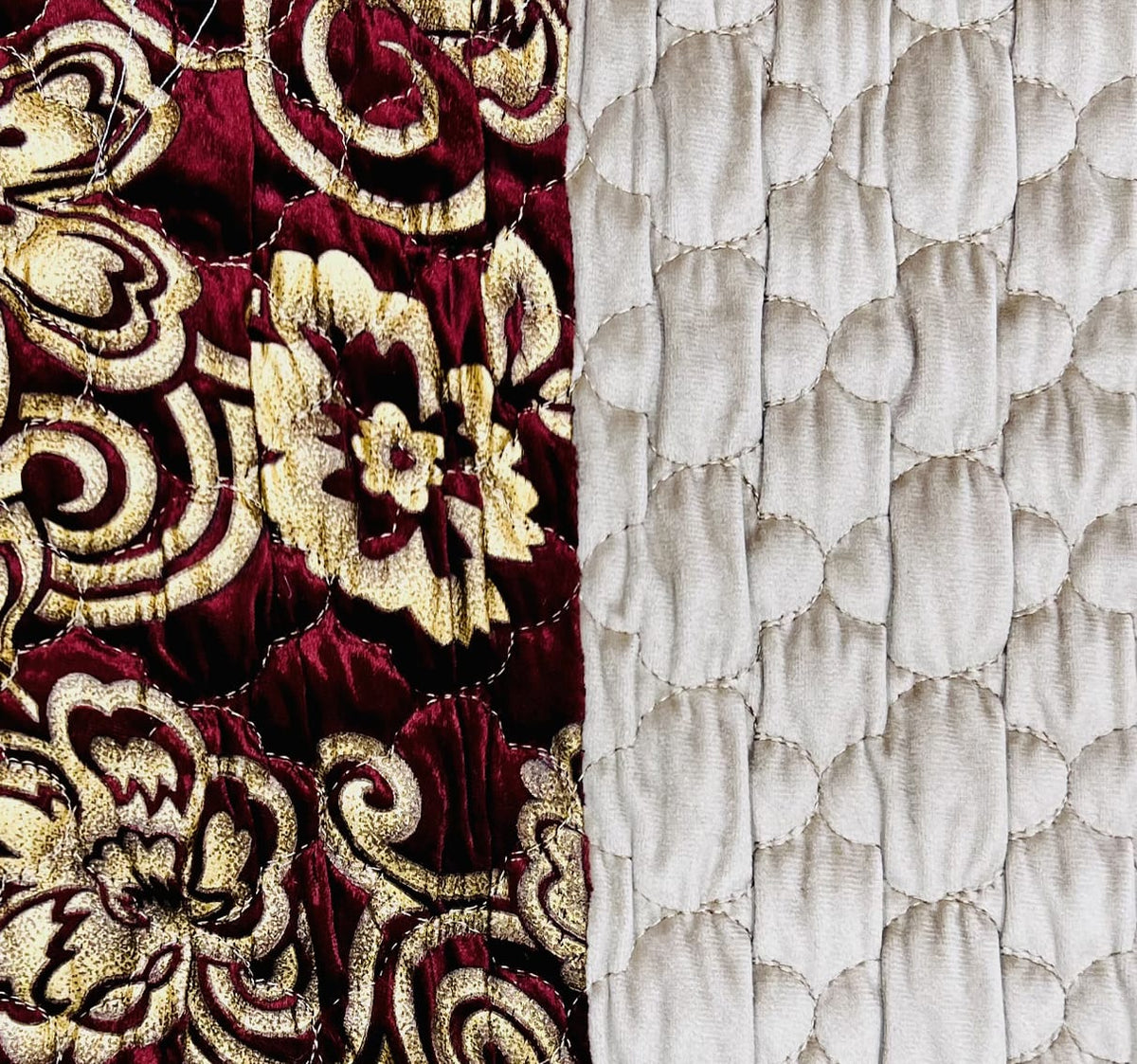 quilted bedspread set maroon 1