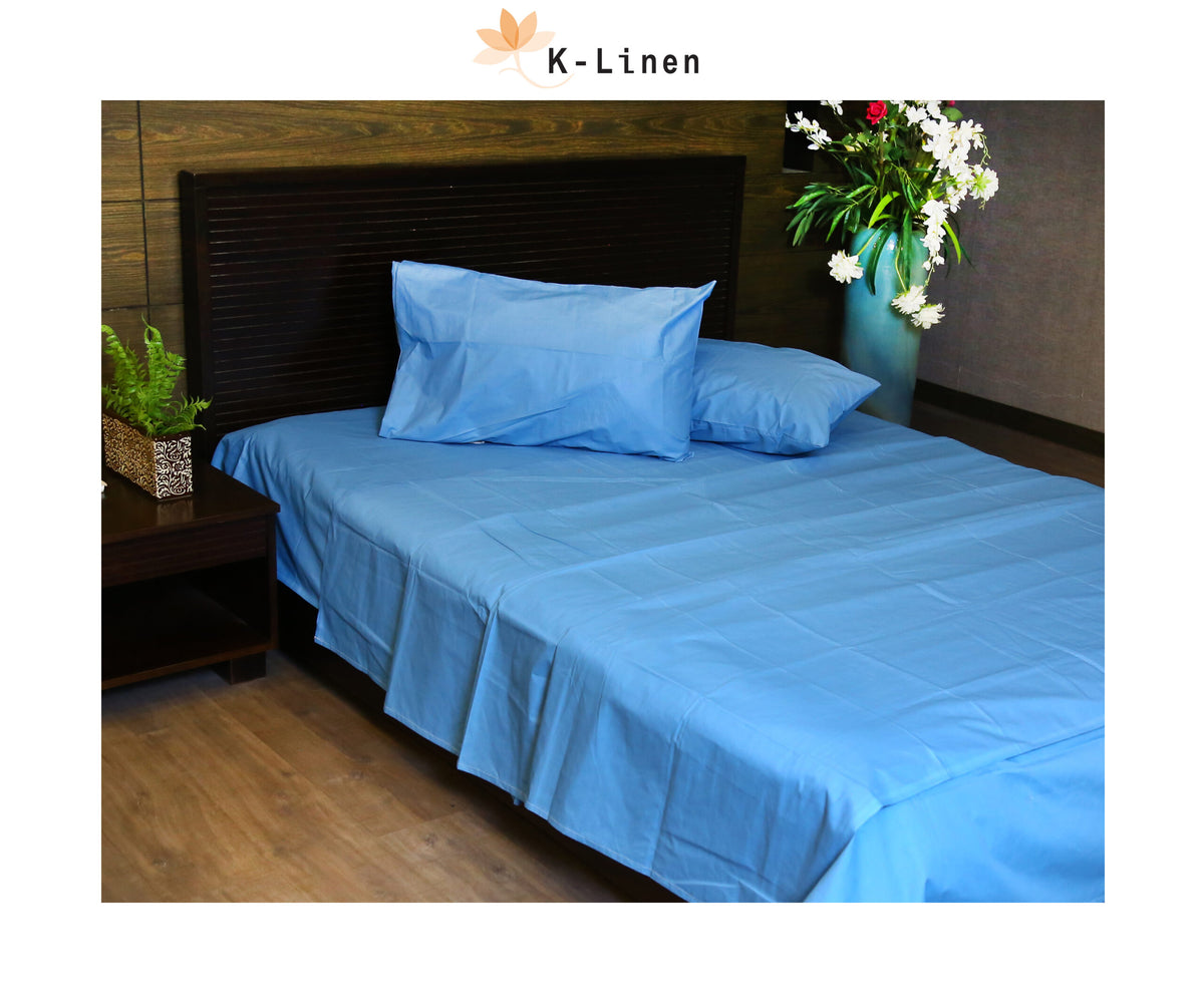 sky blue solid bed sheet set bed sheet set.