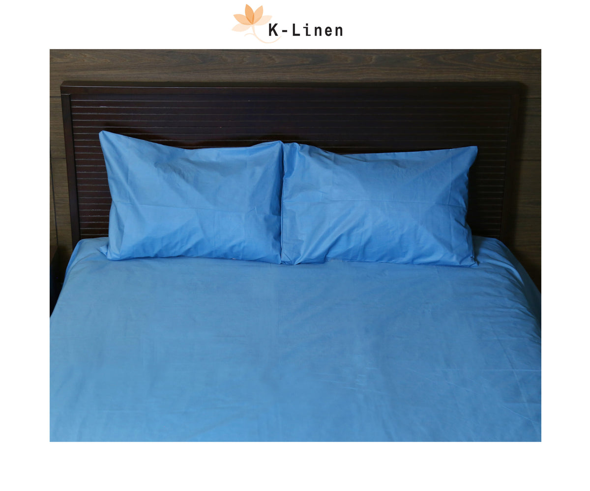 sky blue solid bed sheet set bed sheet set.
