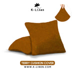 terry cushion cover camel brown cushion cover.