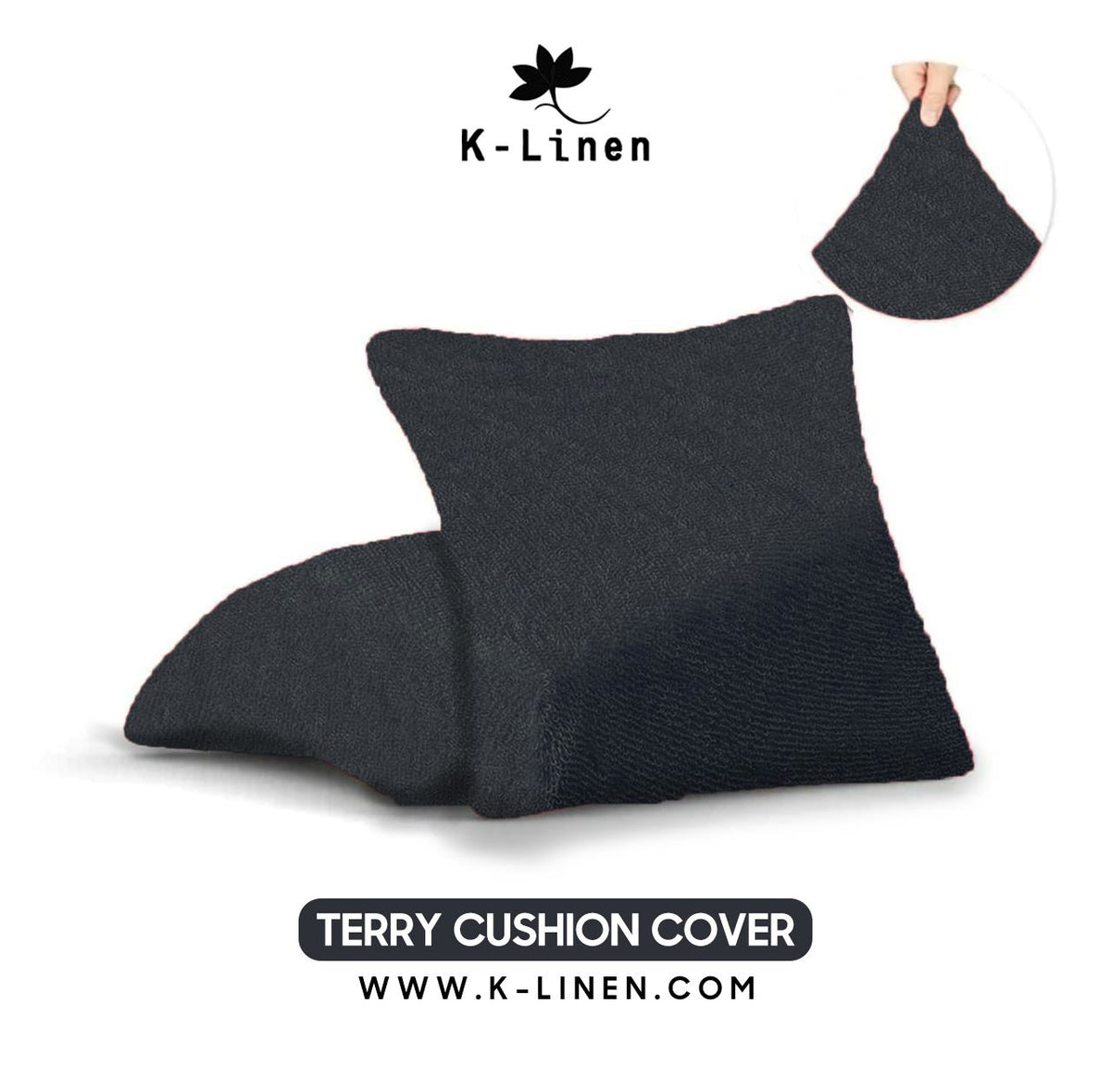 terry cushion cover grey cushion cover.
