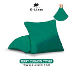terry cushion cover emerlad green cushion cover.