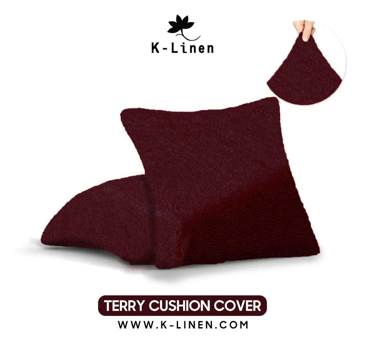 terry cushion cover maroon cushion cover.