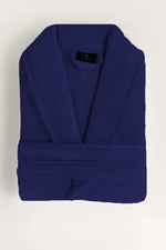 waffle bathrobe navy blue