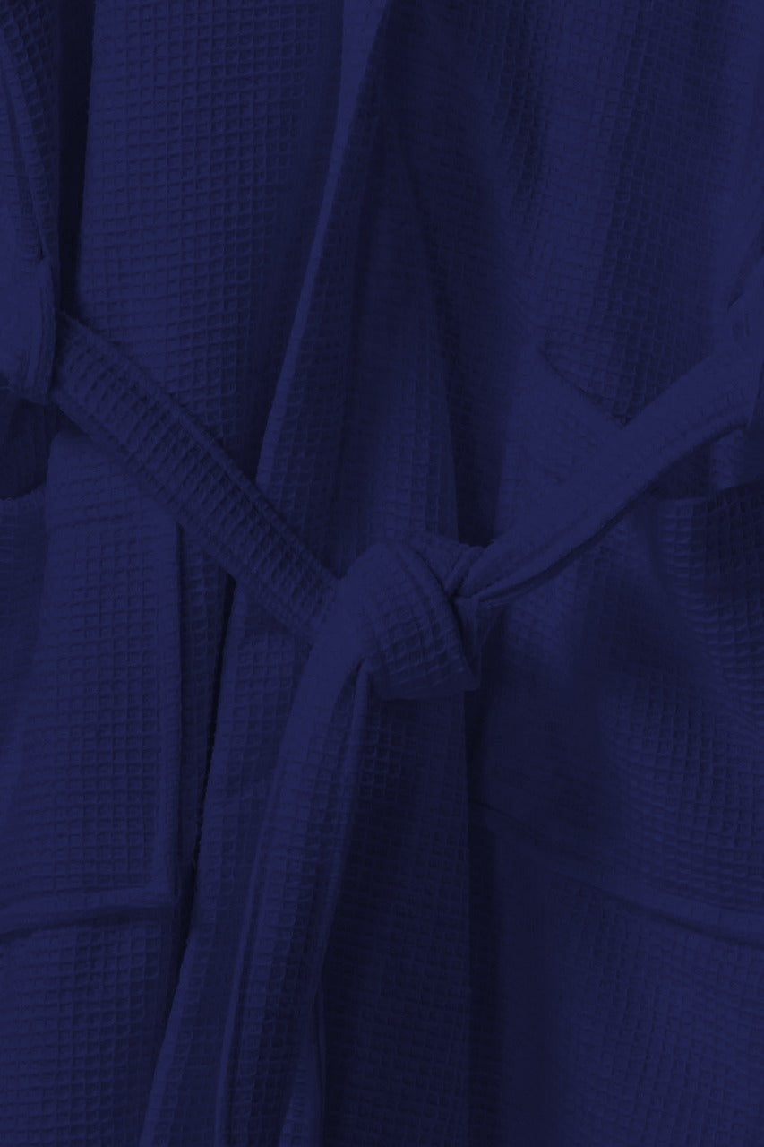 waffle bathrobe navy blue