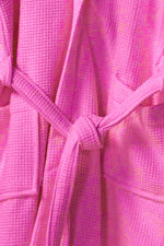 waffle bathrobe pink