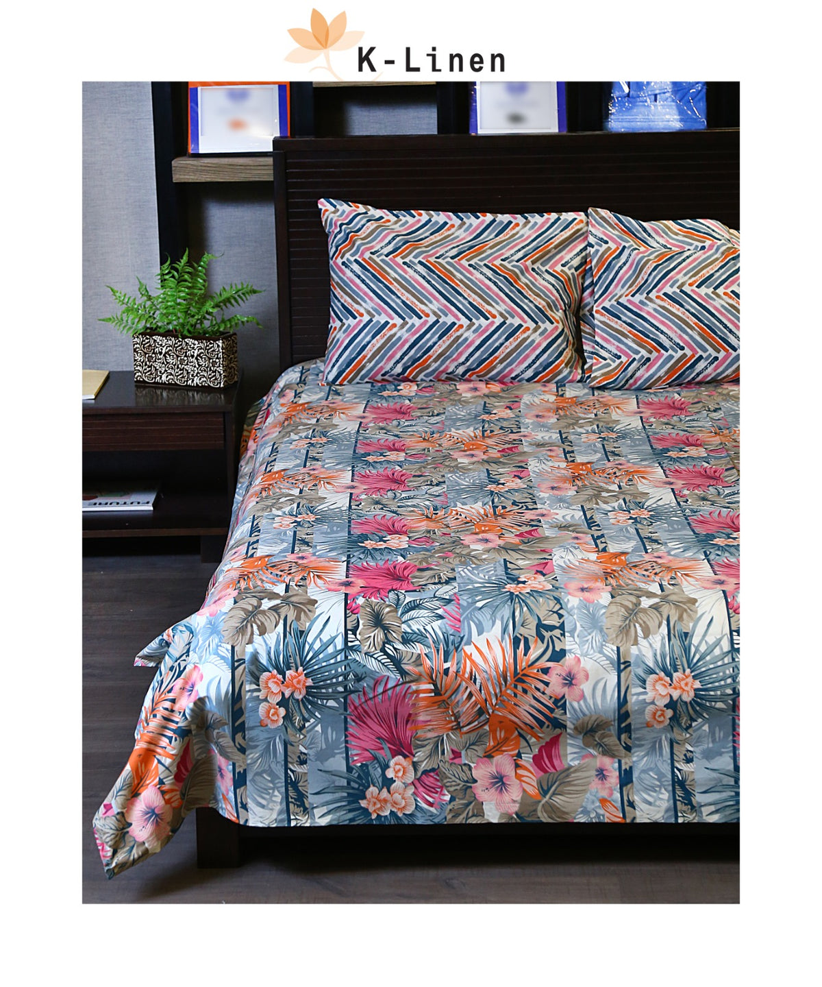 copy watercolor garden cotton bed sheet set 1 bed sheet set.
