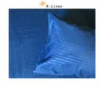 cotton satin stripe blue
