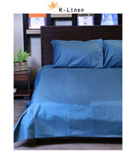 cotton satin stripe blue