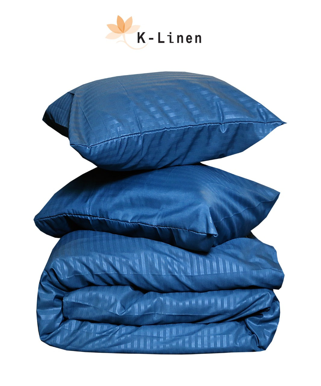 cotton satin stripe blue