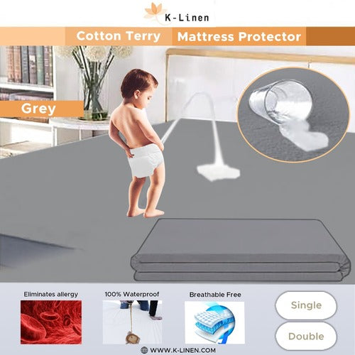 double bed water proof mattress protector grey mattress protector.