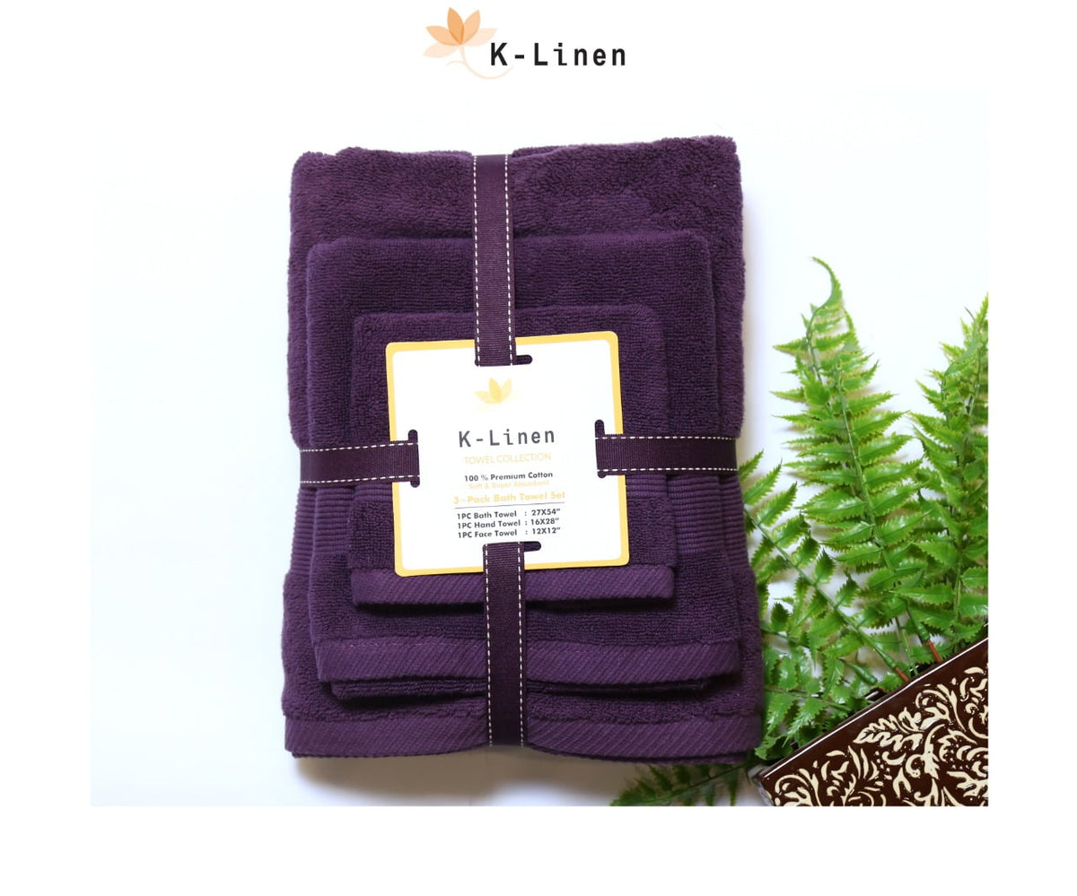 KLinen Towel Set Collection Purple