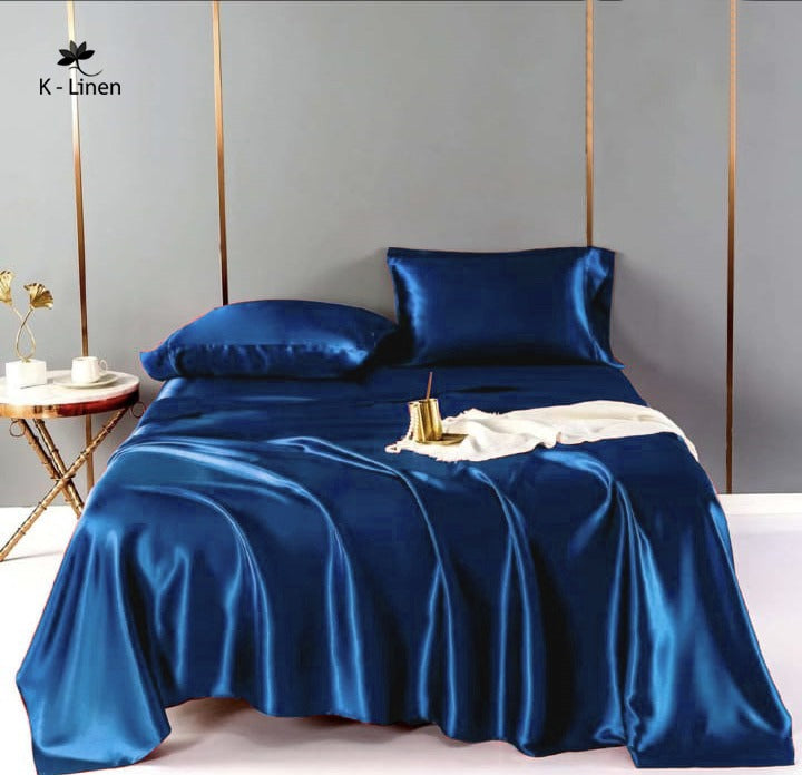Premium Satin Silk Sheet Royal Blue