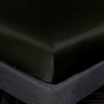 satin silk fitted sheet black