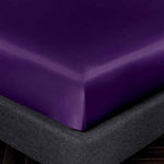 satin silk fitted sheet purple