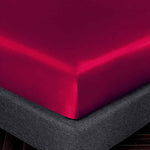 satin silk fitted sheet red
