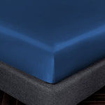 satin silk fitted sheet navy blue