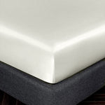 satin silk fitted sheet white