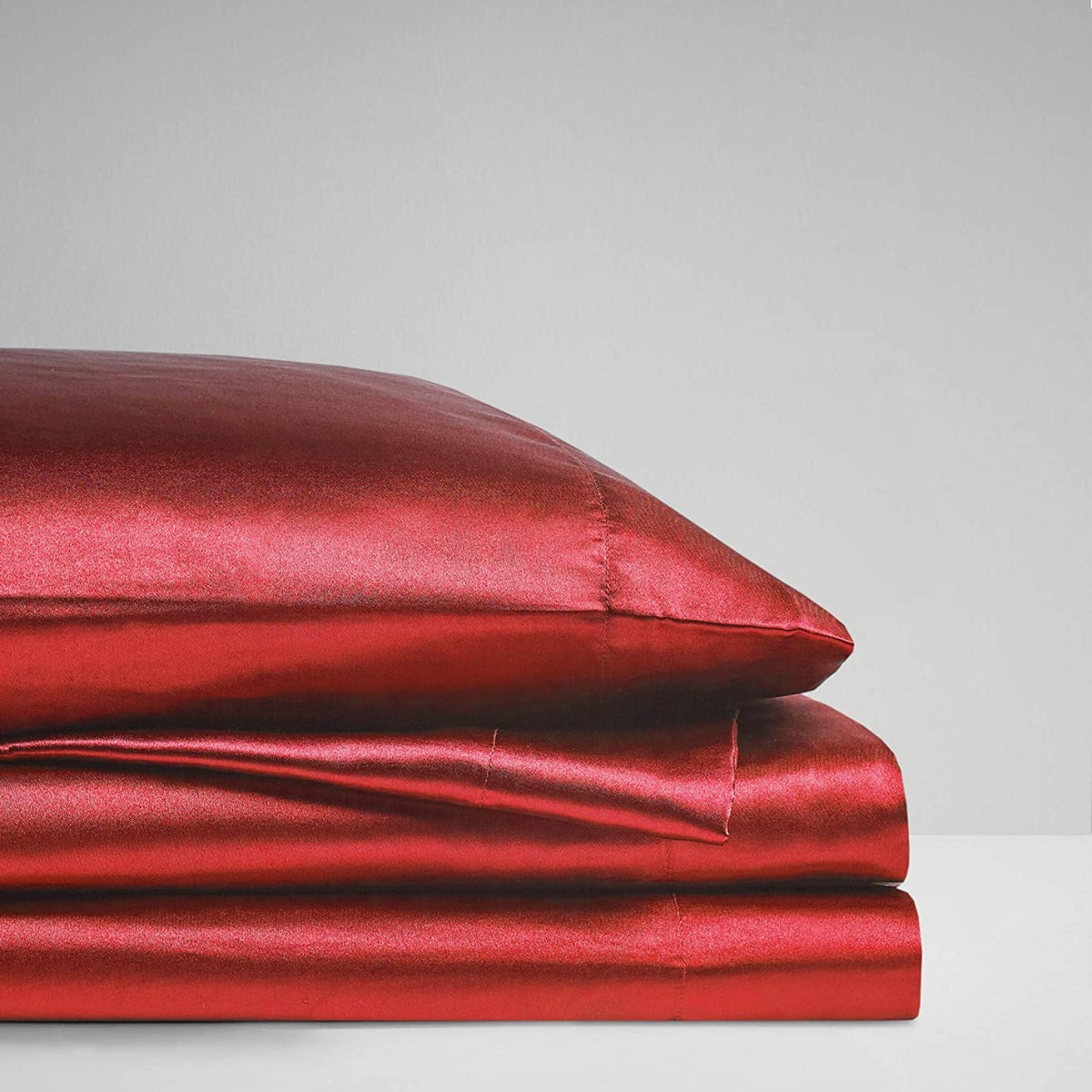 premium satin sheet red