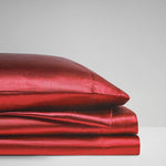 premium satin sheet red