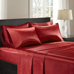 premium satin sheet red