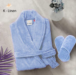 sky blue bathrobe