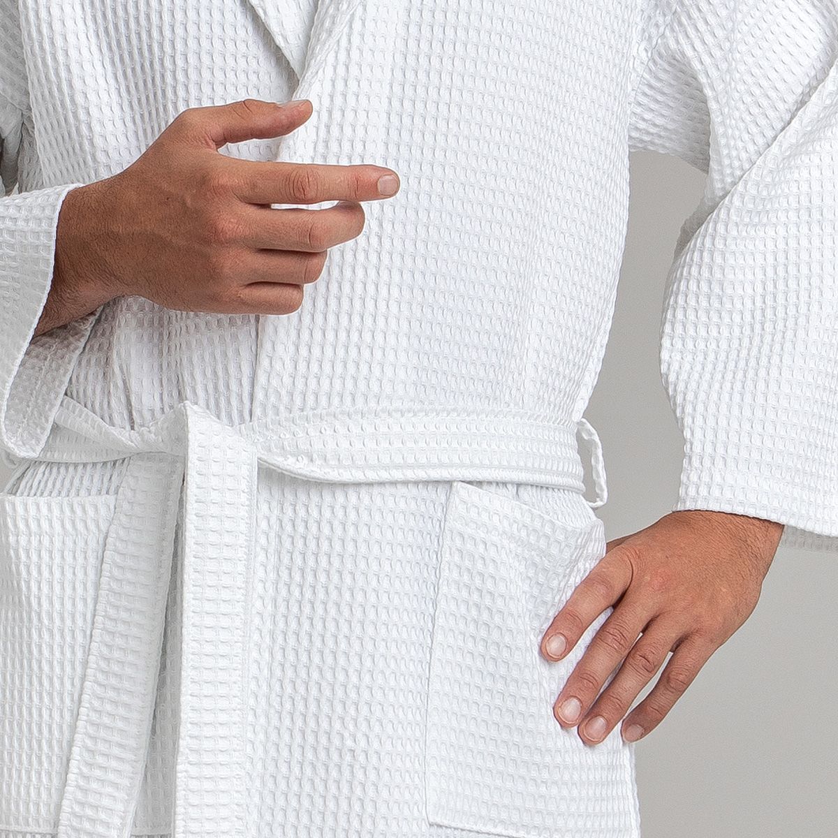 waffle bathrobe white