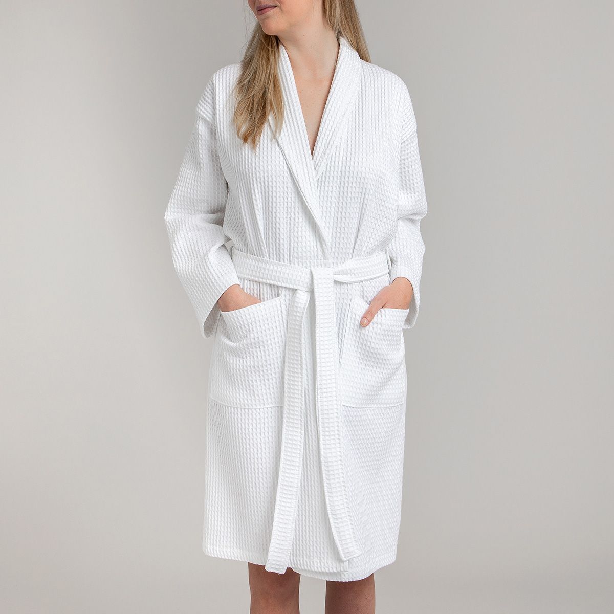 waffle bathrobe white