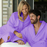 set of 2 velour bathrobes purple