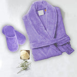 set of 2 velour bathrobes purple