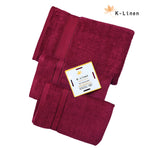 superior 3 piece towel set maroon towel.