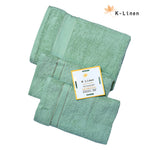 superior 3 piece towel set emerlad green towel.
