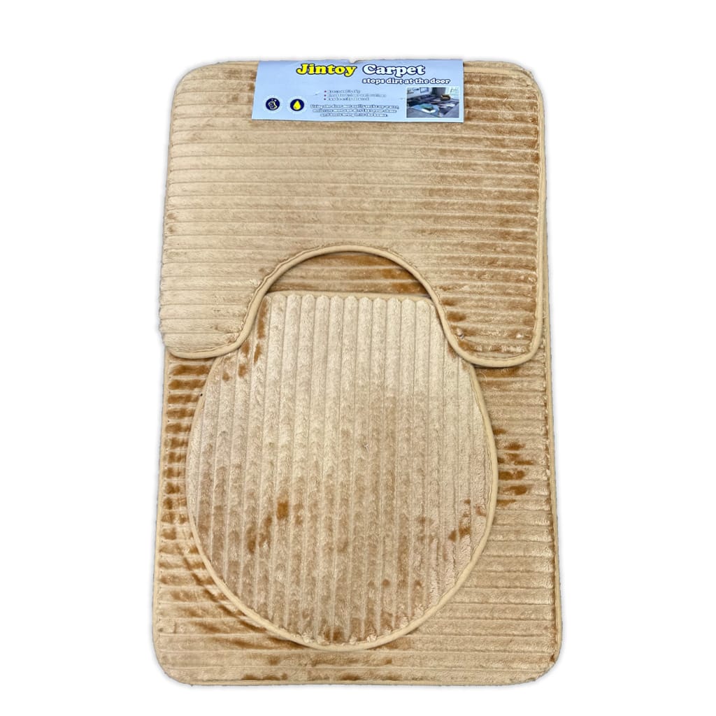 3 pcs bath matt set camel bath mat set.