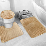 3 pcs bath matt set camel bath mat set.