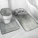 3 pcs bath matt set grey black bath mat set.