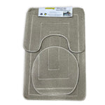 3 pcs bath matt set dark grey tile bath mat set.