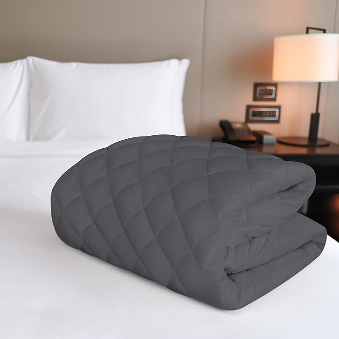 Quilted Fitted Mattress Pad - Grey