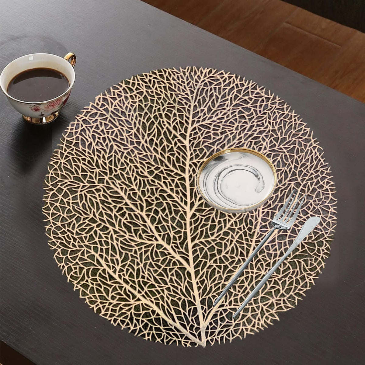 6 piece table matt mesh dining table mat set.