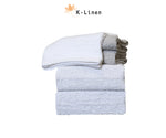 towel set 6 pcs white grey towel.