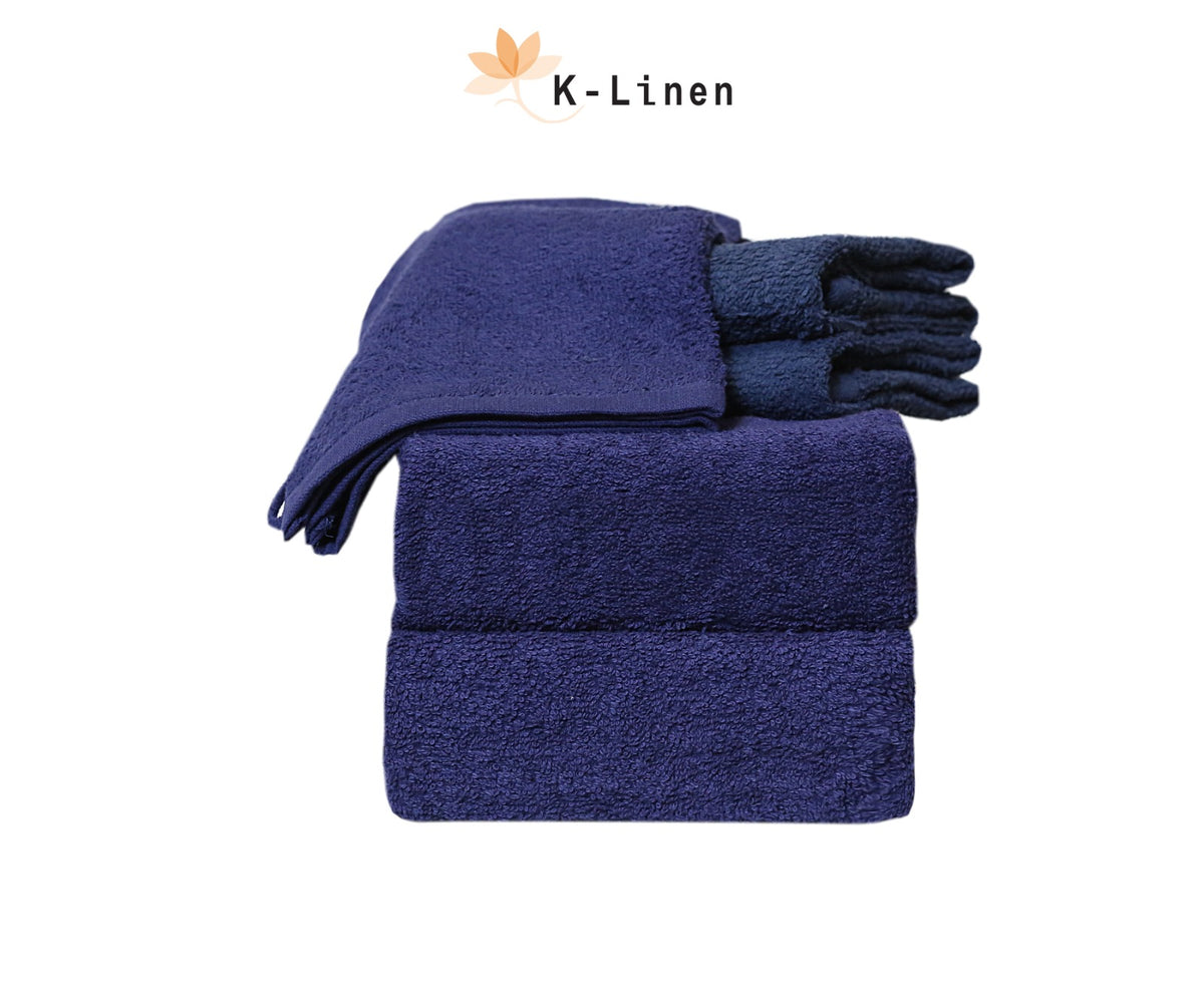 towel set 6 pcs blue towel.
