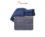 towel set 6 pcs blue blue grey towel.