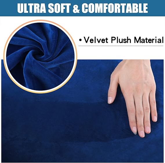 Modern Velvet Dining Chair Seat Cover - Navy Blue