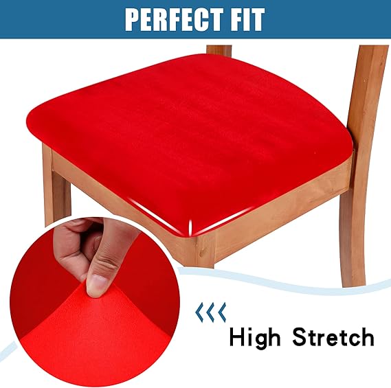Modern Velvet Dining Chair Seat Cover - Maroon