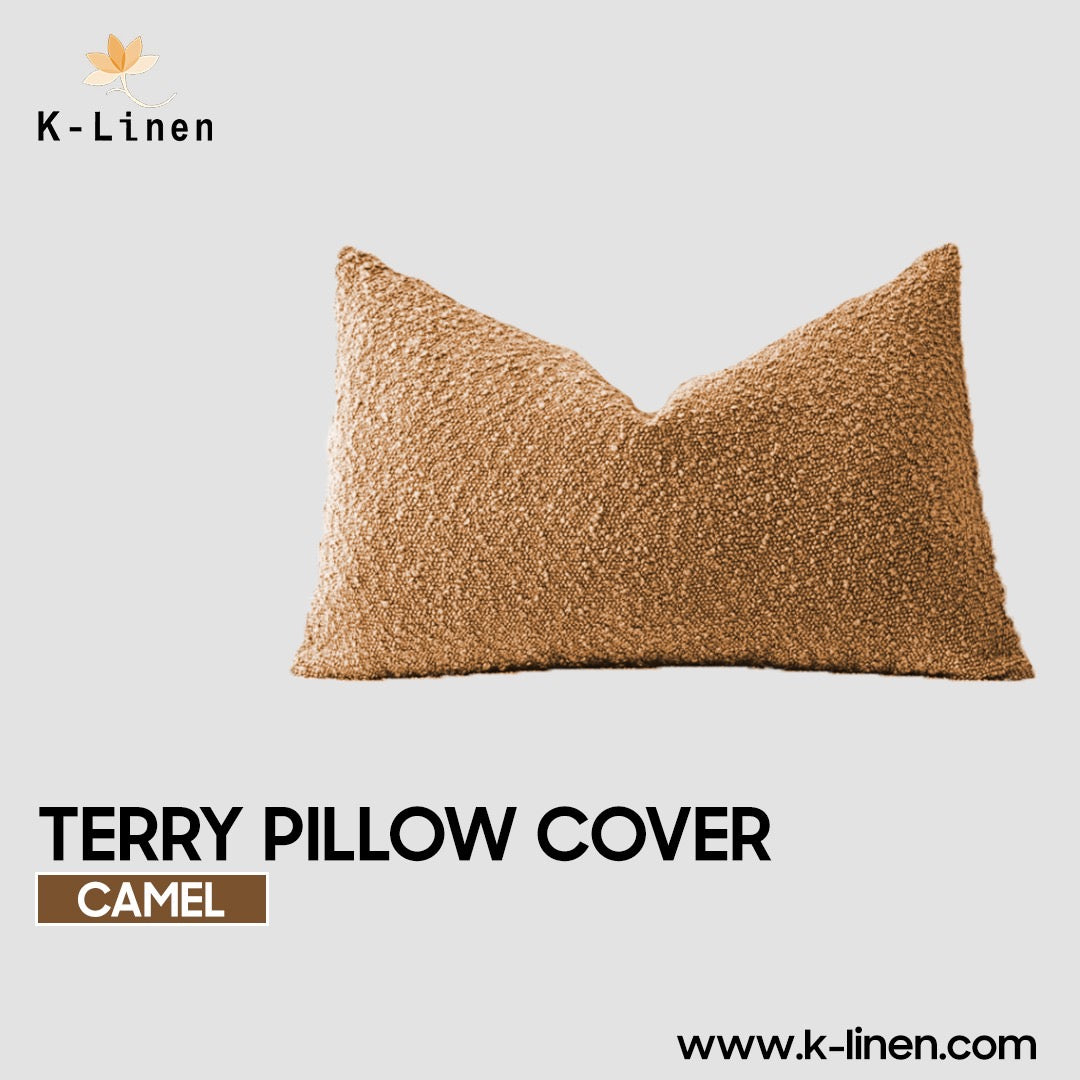 Pair of Terry Pillow Cover - Camel