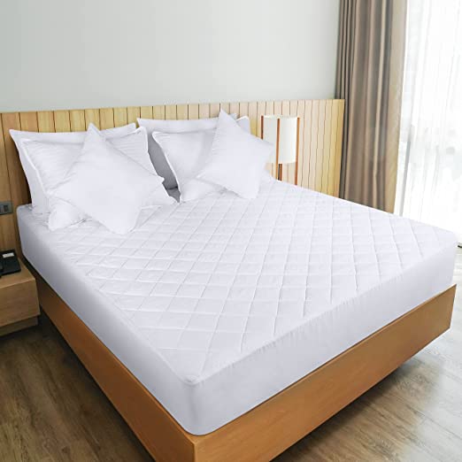 Quilted Fitted Mattress Pad - White
