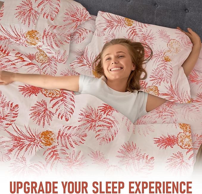 Peachy Floral Bed Sheet Set