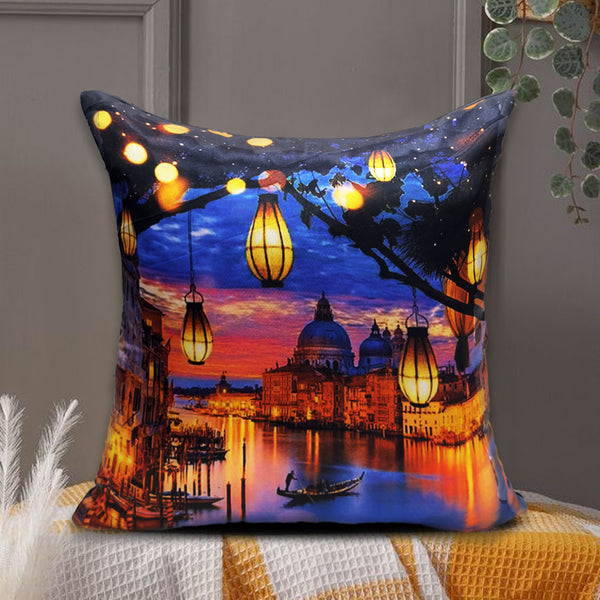 Digital Printed Silk Cushion Cover - Lilypond