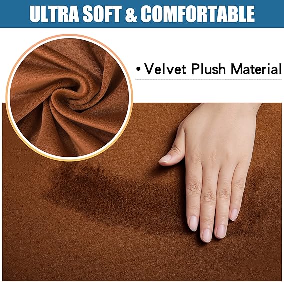 Modern Velvet Dining Chair Seat Cover - Camel